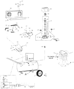 Air-Compressor Parts Diagram and Parts List for VT610605  Campbell Hausfeld Compressor